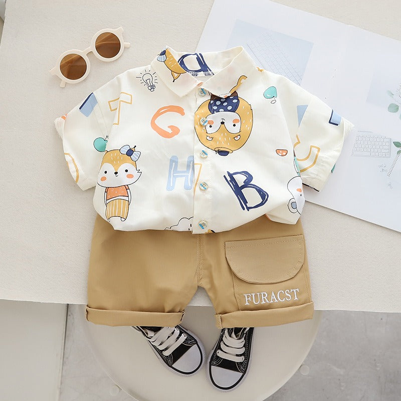 Wholesale of Boys' Cotton Shirts and Shorts Sets
